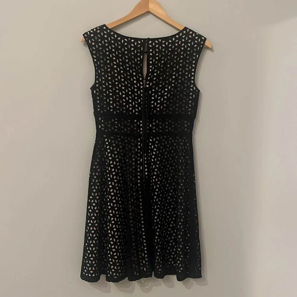 Loft Black Eyelet Dress, Size 0 - Picture 3 of 5